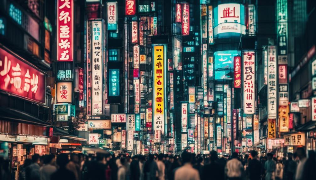 neon lights in tokyo